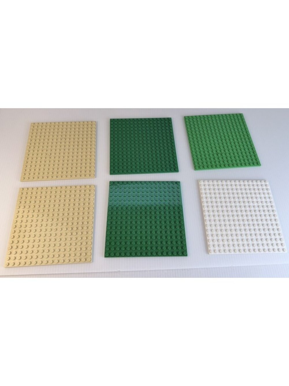 Lego 6 16 x 16 Stud Green Tan White Plates 91405